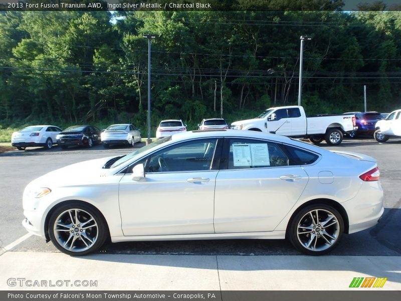 Ingot Silver Metallic / Charcoal Black 2013 Ford Fusion Titanium AWD