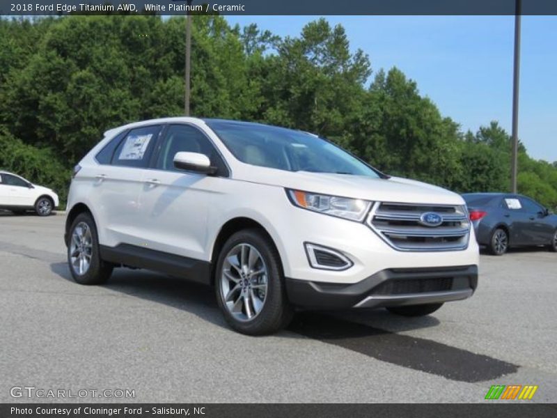 White Platinum / Ceramic 2018 Ford Edge Titanium AWD