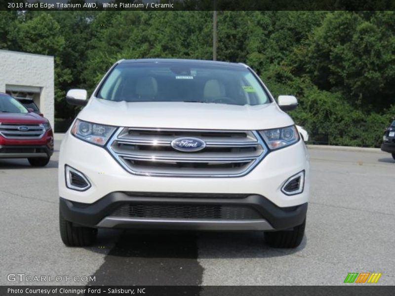White Platinum / Ceramic 2018 Ford Edge Titanium AWD