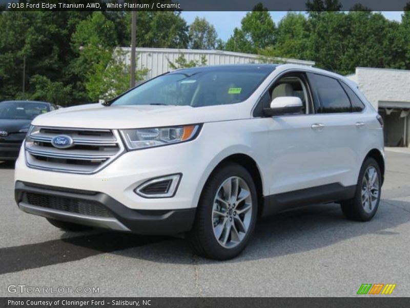 White Platinum / Ceramic 2018 Ford Edge Titanium AWD