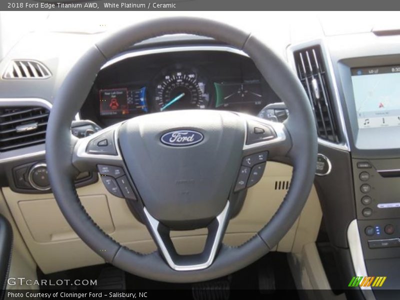 White Platinum / Ceramic 2018 Ford Edge Titanium AWD