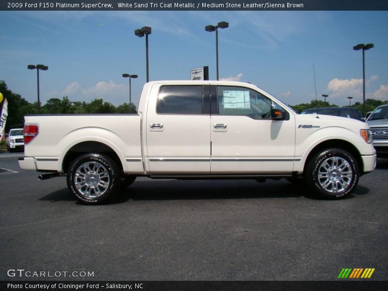 White Sand Tri Coat Metallic / Medium Stone Leather/Sienna Brown 2009 Ford F150 Platinum SuperCrew