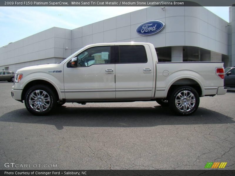 White Sand Tri Coat Metallic / Medium Stone Leather/Sienna Brown 2009 Ford F150 Platinum SuperCrew