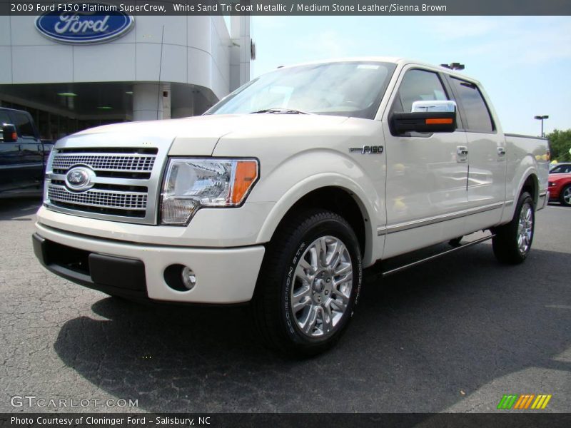 White Sand Tri Coat Metallic / Medium Stone Leather/Sienna Brown 2009 Ford F150 Platinum SuperCrew