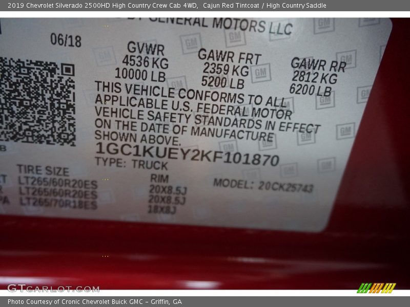 Cajun Red Tintcoat / High Country Saddle 2019 Chevrolet Silverado 2500HD High Country Crew Cab 4WD