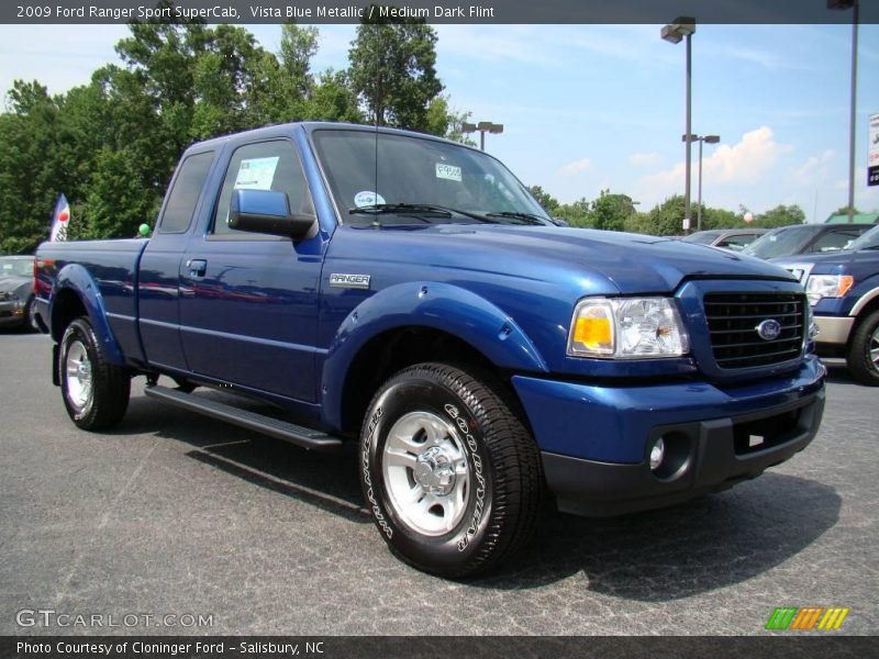 Vista Blue Metallic / Medium Dark Flint 2009 Ford Ranger Sport SuperCab