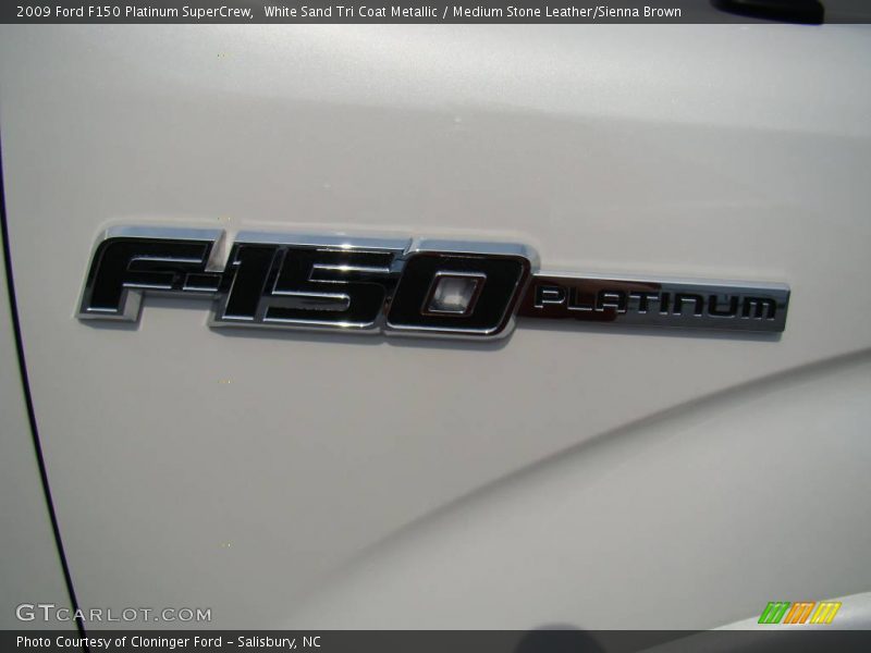 White Sand Tri Coat Metallic / Medium Stone Leather/Sienna Brown 2009 Ford F150 Platinum SuperCrew