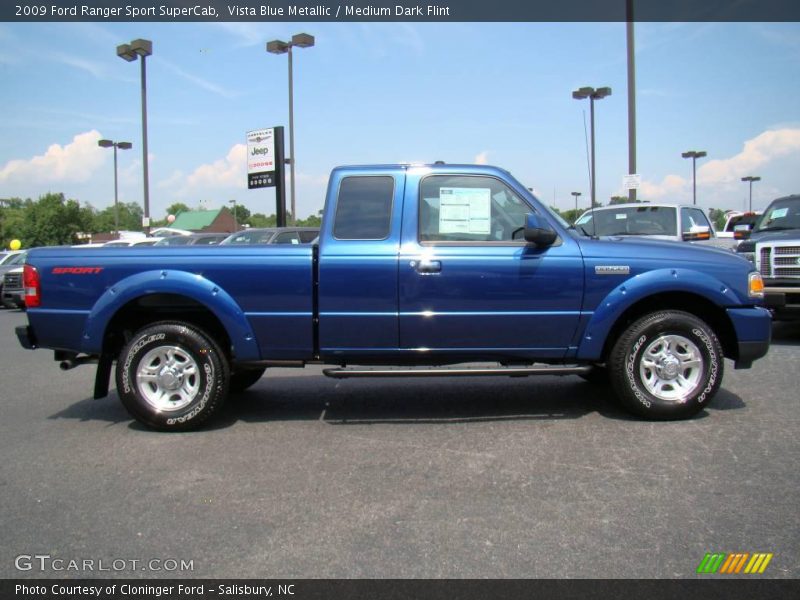 Vista Blue Metallic / Medium Dark Flint 2009 Ford Ranger Sport SuperCab