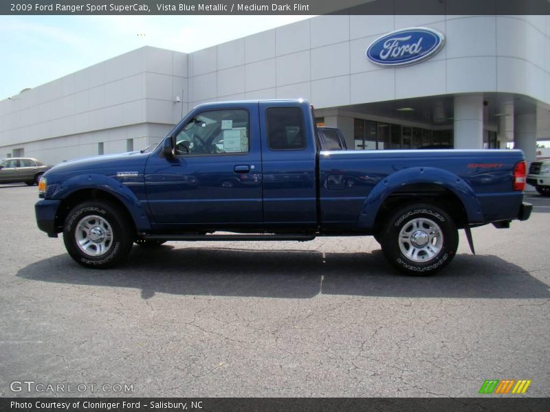 Vista Blue Metallic / Medium Dark Flint 2009 Ford Ranger Sport SuperCab