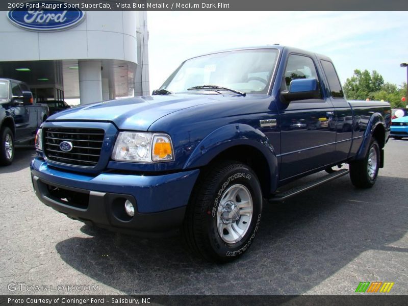 Vista Blue Metallic / Medium Dark Flint 2009 Ford Ranger Sport SuperCab