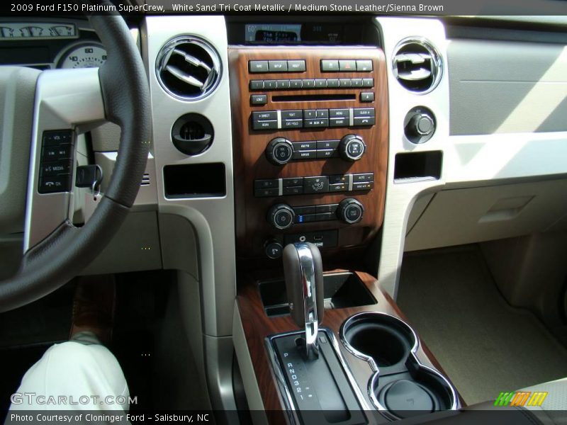 White Sand Tri Coat Metallic / Medium Stone Leather/Sienna Brown 2009 Ford F150 Platinum SuperCrew