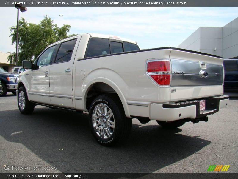 White Sand Tri Coat Metallic / Medium Stone Leather/Sienna Brown 2009 Ford F150 Platinum SuperCrew