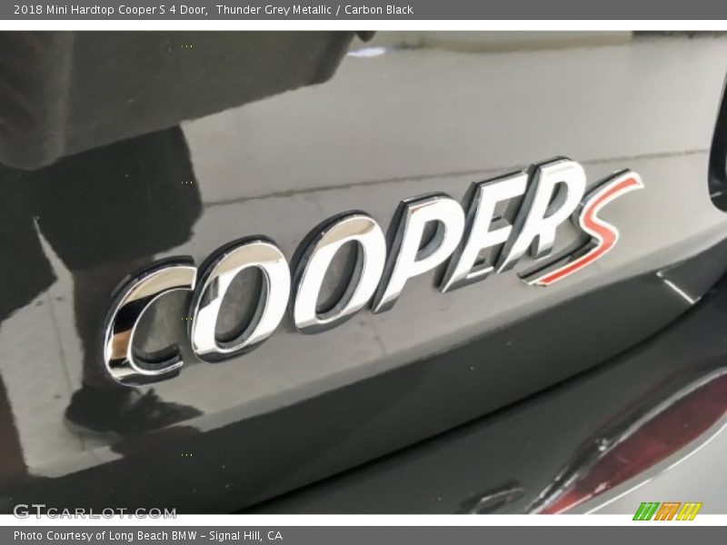 Thunder Grey Metallic / Carbon Black 2018 Mini Hardtop Cooper S 4 Door