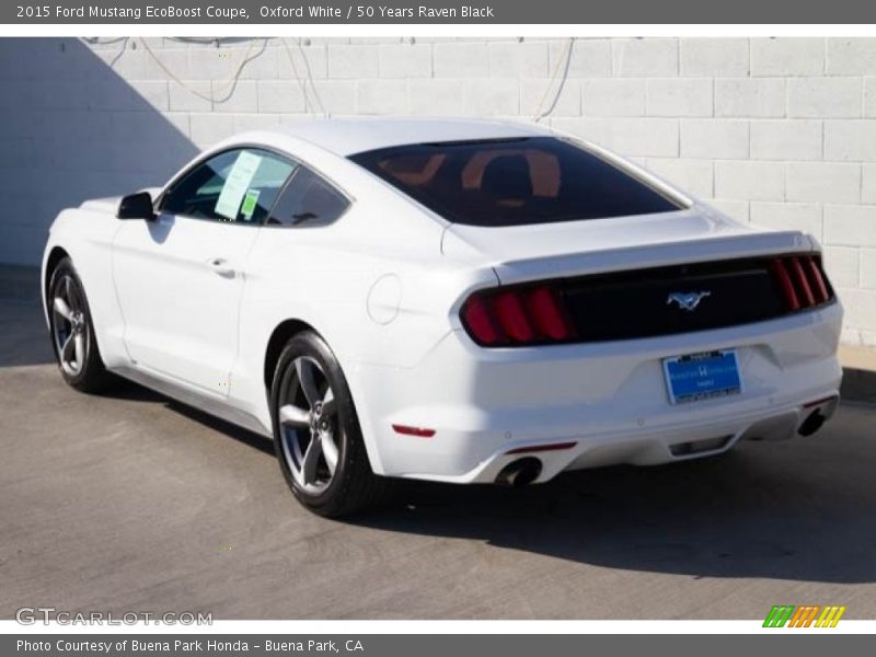 Oxford White / 50 Years Raven Black 2015 Ford Mustang EcoBoost Coupe