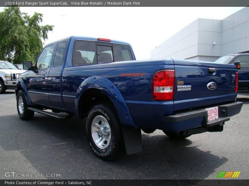 Vista Blue Metallic / Medium Dark Flint 2009 Ford Ranger Sport SuperCab