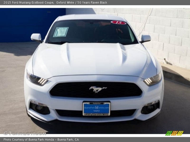 Oxford White / 50 Years Raven Black 2015 Ford Mustang EcoBoost Coupe