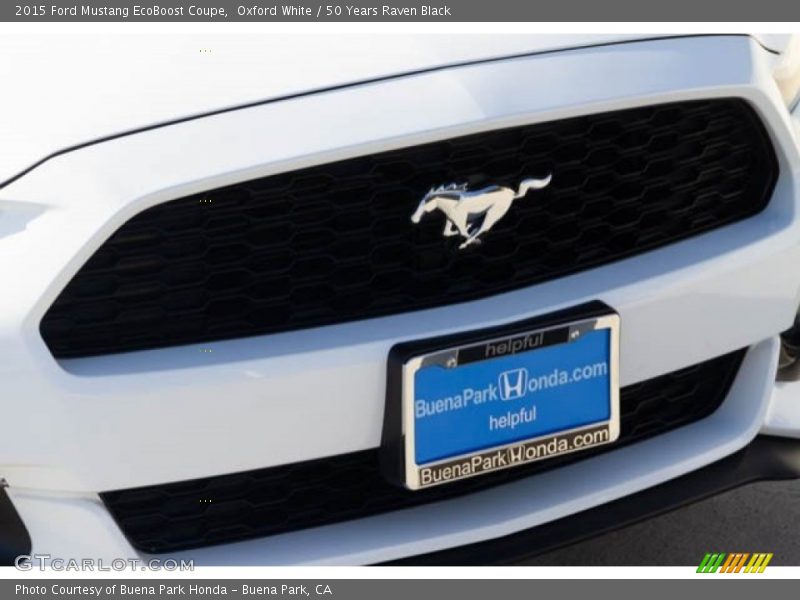 Oxford White / 50 Years Raven Black 2015 Ford Mustang EcoBoost Coupe