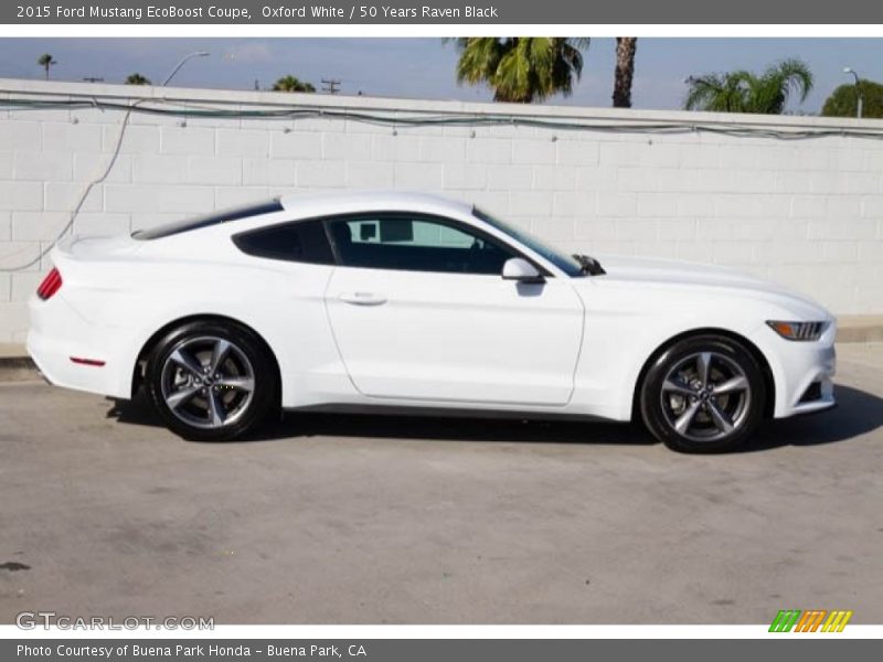 Oxford White / 50 Years Raven Black 2015 Ford Mustang EcoBoost Coupe