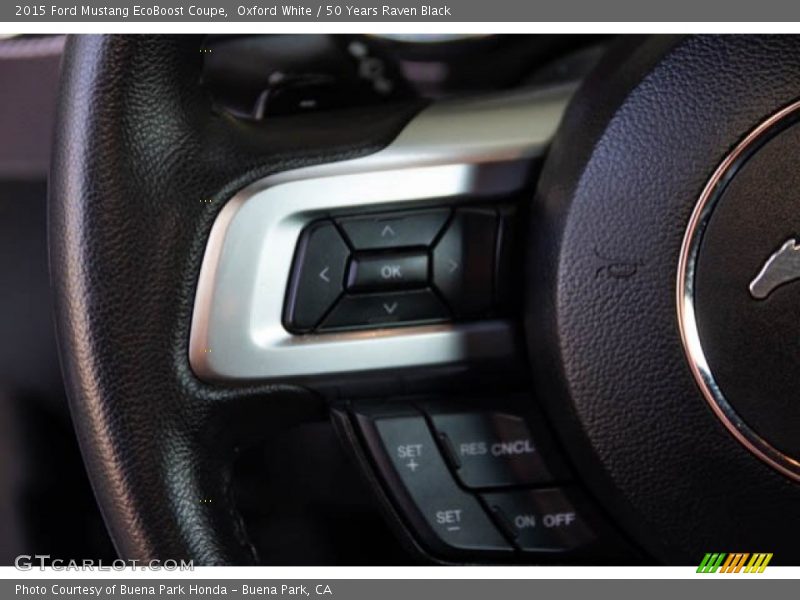 Oxford White / 50 Years Raven Black 2015 Ford Mustang EcoBoost Coupe