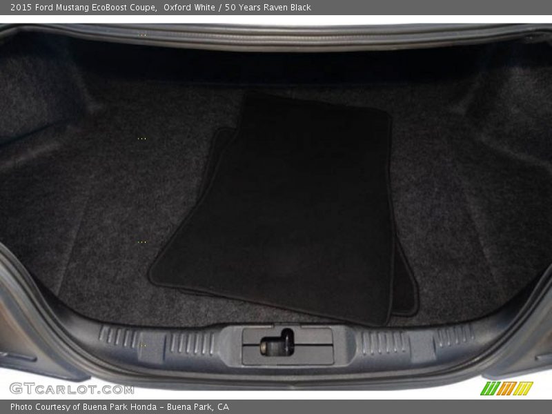 Oxford White / 50 Years Raven Black 2015 Ford Mustang EcoBoost Coupe