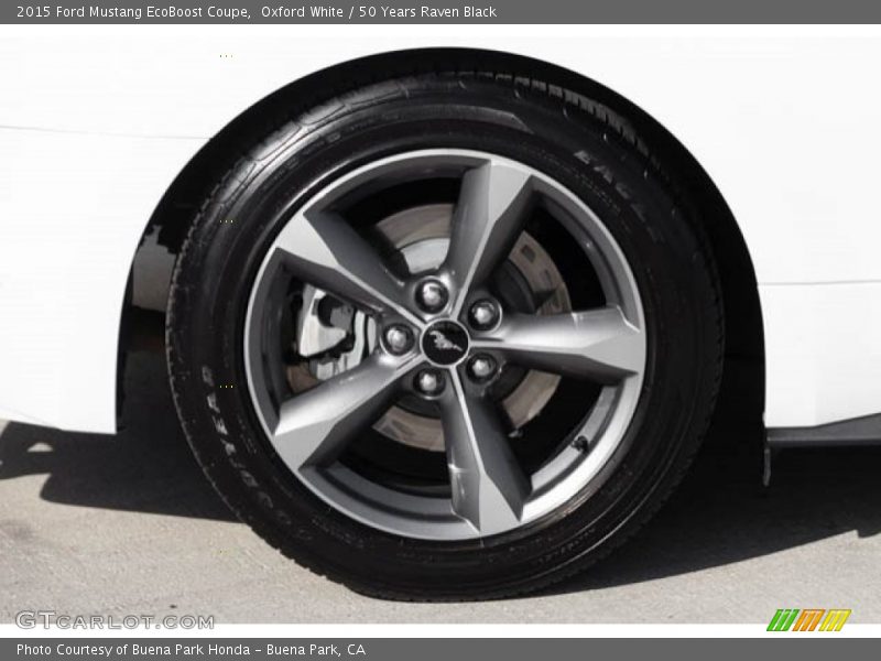 Oxford White / 50 Years Raven Black 2015 Ford Mustang EcoBoost Coupe