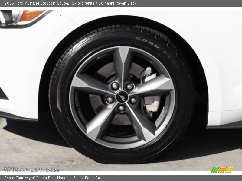 Oxford White / 50 Years Raven Black 2015 Ford Mustang EcoBoost Coupe