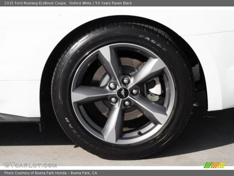 Oxford White / 50 Years Raven Black 2015 Ford Mustang EcoBoost Coupe