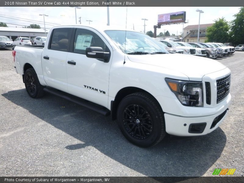 Pearl White / Black 2018 Nissan Titan SV Crew Cab 4x4 Midnight Edition