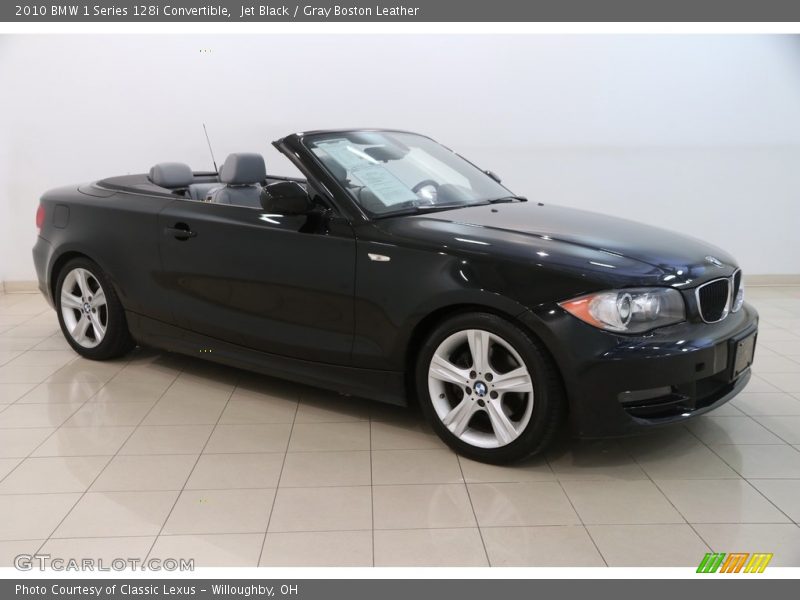 Jet Black / Gray Boston Leather 2010 BMW 1 Series 128i Convertible