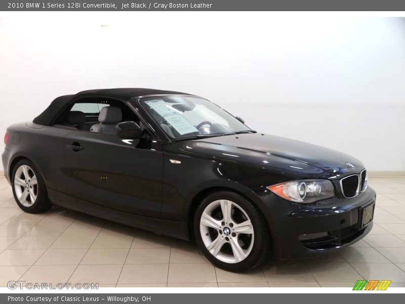 Jet Black / Gray Boston Leather 2010 BMW 1 Series 128i Convertible