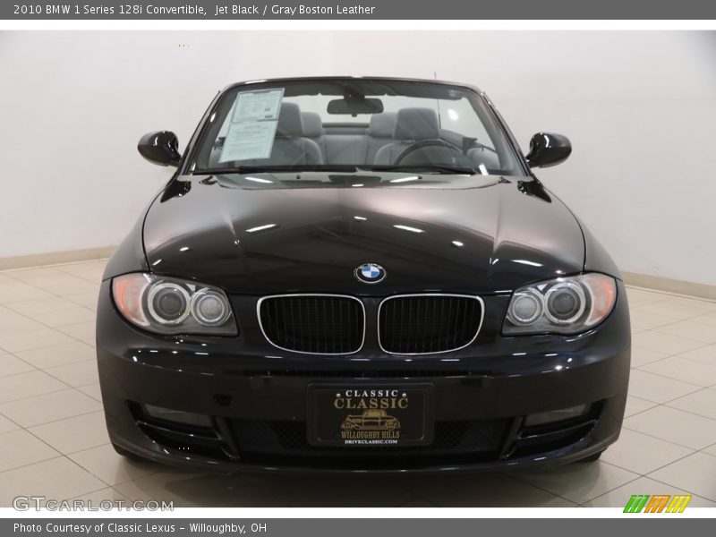 Jet Black / Gray Boston Leather 2010 BMW 1 Series 128i Convertible