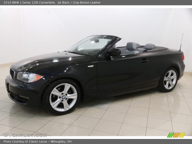 Jet Black / Gray Boston Leather 2010 BMW 1 Series 128i Convertible