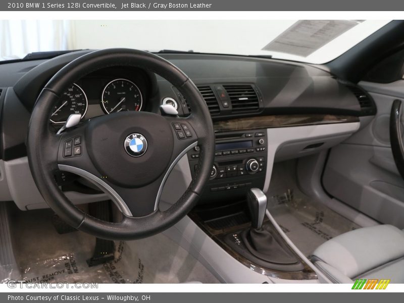 Jet Black / Gray Boston Leather 2010 BMW 1 Series 128i Convertible