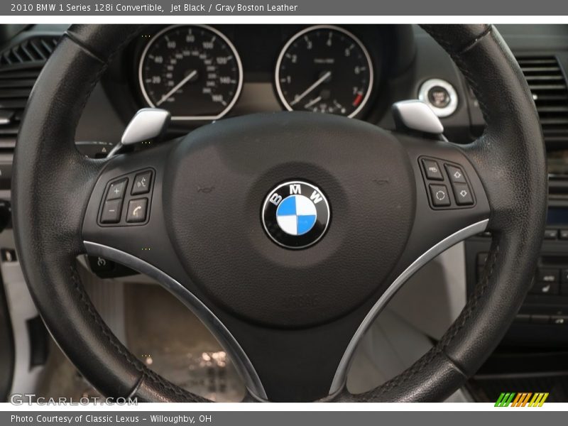 Jet Black / Gray Boston Leather 2010 BMW 1 Series 128i Convertible