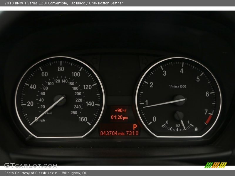 Jet Black / Gray Boston Leather 2010 BMW 1 Series 128i Convertible