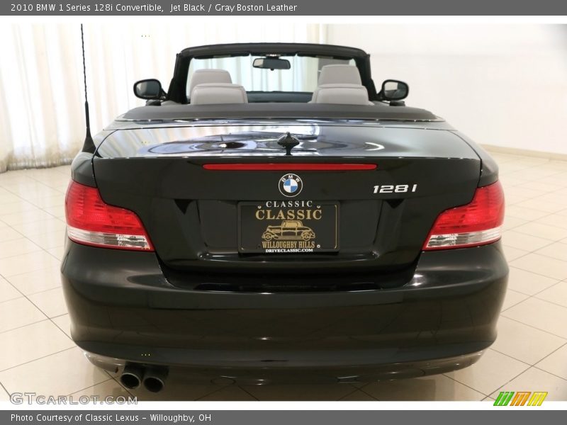 Jet Black / Gray Boston Leather 2010 BMW 1 Series 128i Convertible