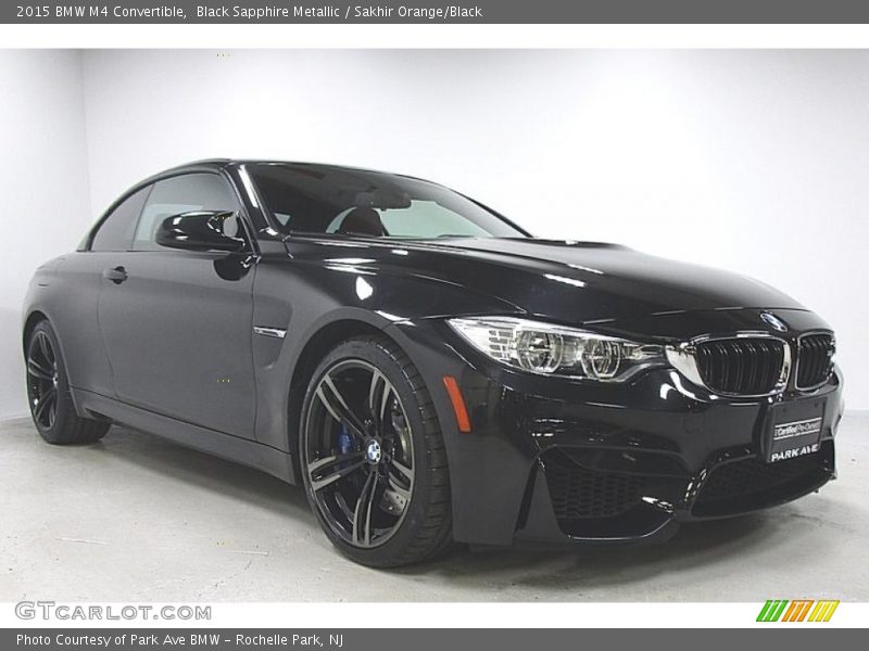 Black Sapphire Metallic / Sakhir Orange/Black 2015 BMW M4 Convertible