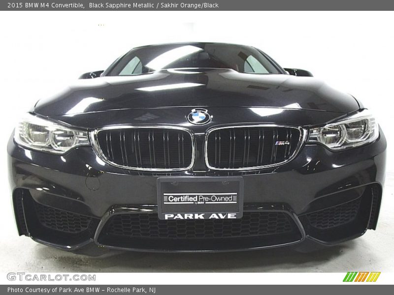 Black Sapphire Metallic / Sakhir Orange/Black 2015 BMW M4 Convertible