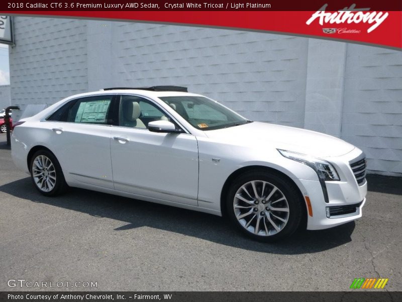 Crystal White Tricoat / Light Platinum 2018 Cadillac CT6 3.6 Premium Luxury AWD Sedan
