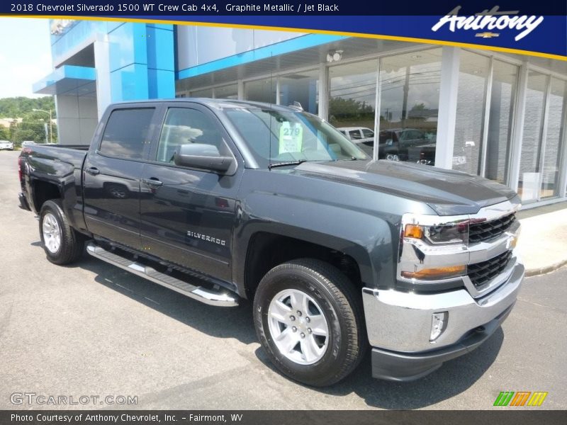 Graphite Metallic / Jet Black 2018 Chevrolet Silverado 1500 WT Crew Cab 4x4