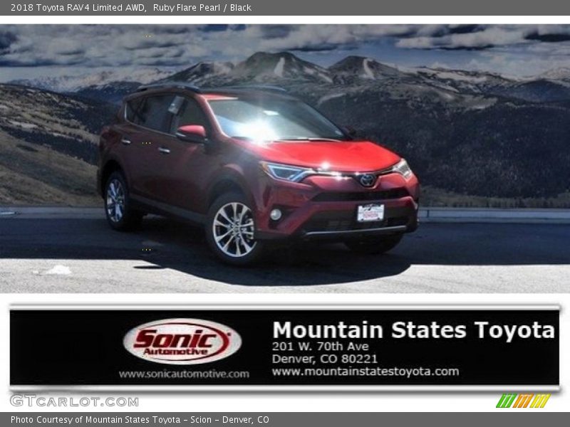 Ruby Flare Pearl / Black 2018 Toyota RAV4 Limited AWD