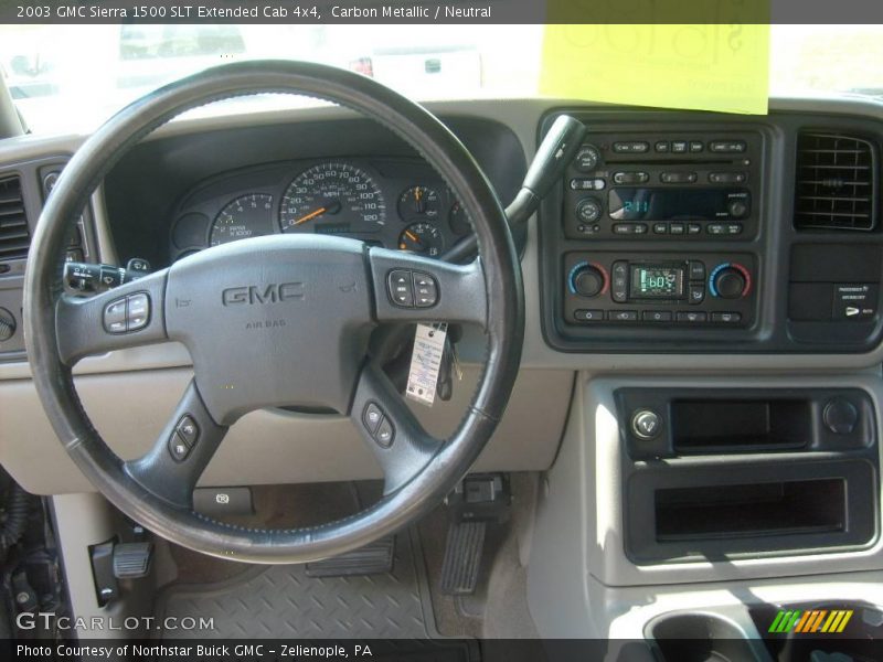 Carbon Metallic / Neutral 2003 GMC Sierra 1500 SLT Extended Cab 4x4