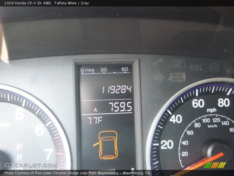 Taffeta White / Gray 2009 Honda CR-V EX 4WD