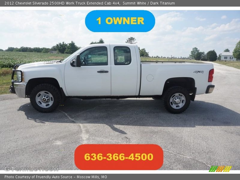 Summit White / Dark Titanium 2012 Chevrolet Silverado 2500HD Work Truck Extended Cab 4x4