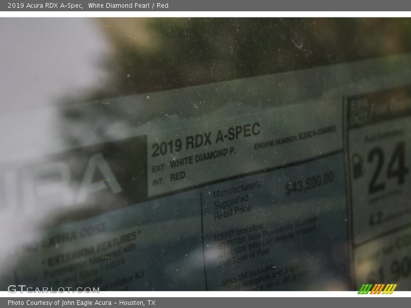 White Diamond Pearl / Red 2019 Acura RDX A-Spec