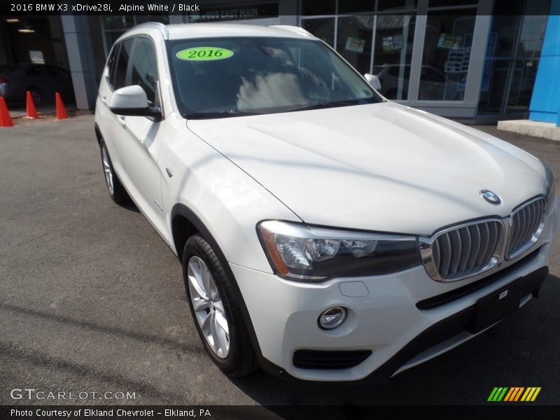 Alpine White / Black 2016 BMW X3 xDrive28i