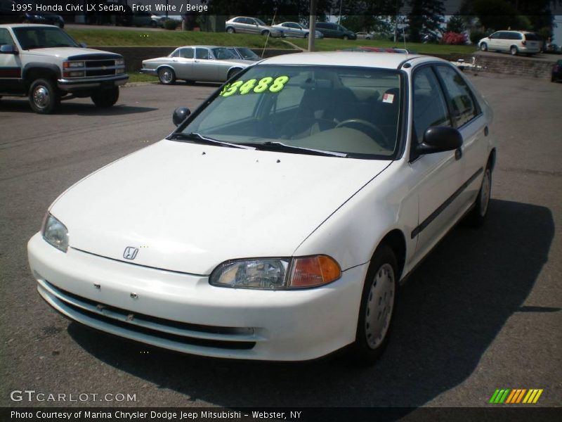 Frost White / Beige 1995 Honda Civic LX Sedan