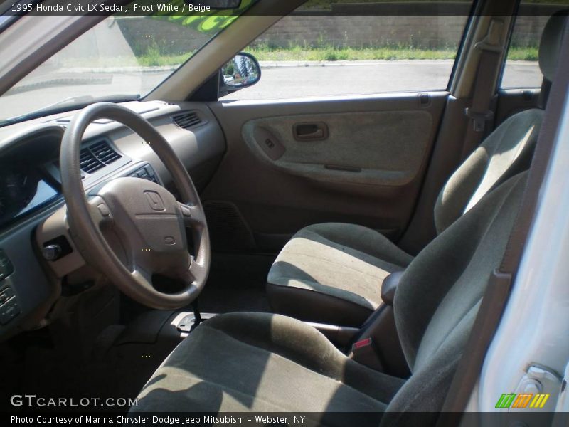 Frost White / Beige 1995 Honda Civic LX Sedan