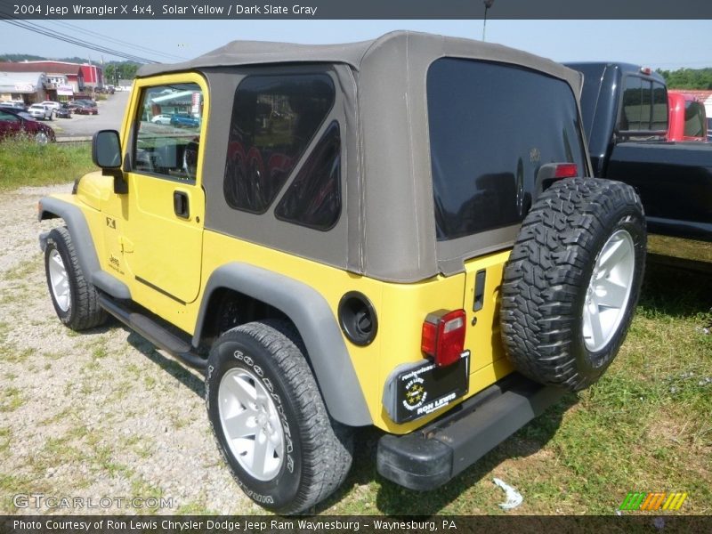 Solar Yellow / Dark Slate Gray 2004 Jeep Wrangler X 4x4