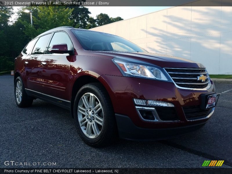 Siren Red Tintcoat / Ebony 2015 Chevrolet Traverse LT AWD